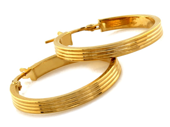 Kolczyki złote frezowane koła 26mm