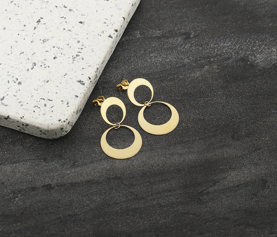 Złote kolczyki 333 koła - wiszące