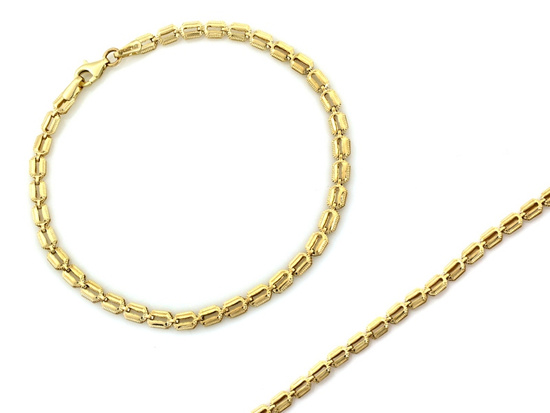 Bransoletka błyszcząca złota z łączonych delikatnych elementów