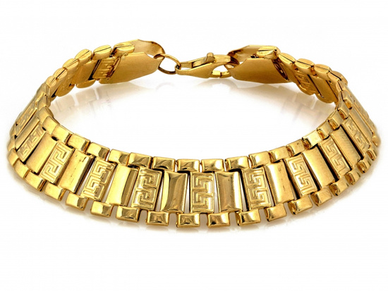 Złota bransoleta szeroka efektowna z ruchomych elementów