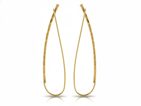 Nowoczesne kolczyki złote przeciągane bez kamieni