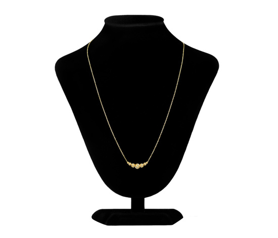 Złoty naszyjnik 585 z diamentowanymi kulkami