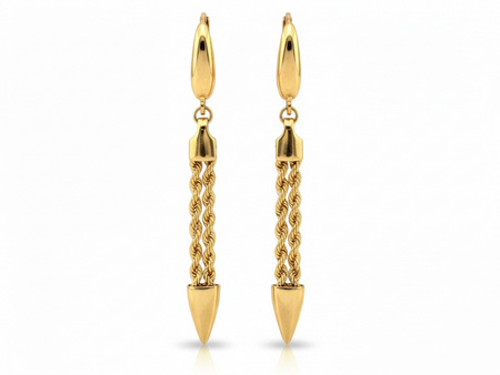 Kolczyki złote wiszące długie na zapięciu angielskim