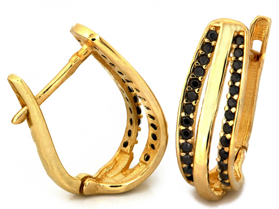 Kolczyki złote angielskie z cyrkoniami