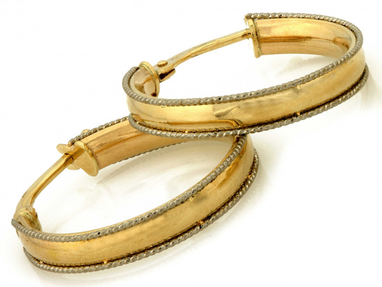 Kolczyki złote koła duże szerokie zdobione 20mm