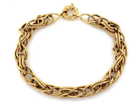 Bransoletka złota z dużych przeplatanych ogniw