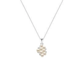 Naszyjnik srebrny 925 z perłami i diamentowymi cyrkoniami