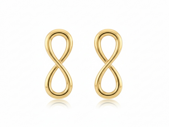 Kolczyki złota nieskończoność na sztyfcie