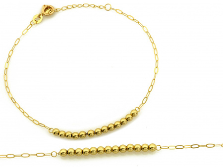 Subtelna  złota bransoletka z kuleczkami