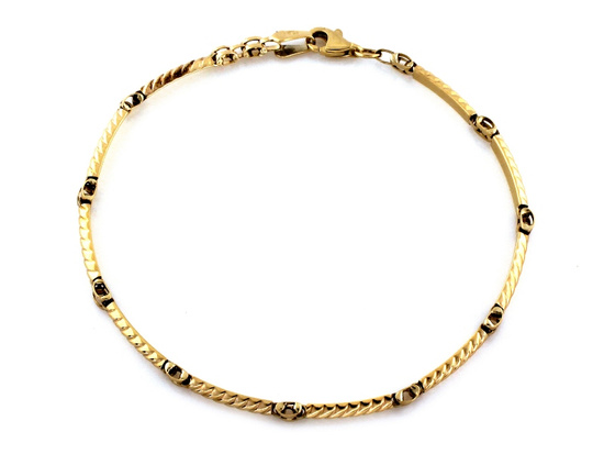 Złota bransoletka ze sztywnych elementów