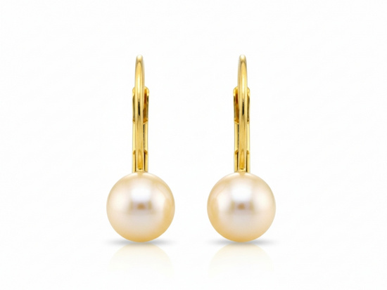 Kolczyki złote angielskie zapięcie z perłą