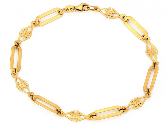 Bransoletka złota z modnych dużych ogniw elementowa