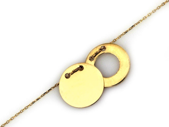 Złota bransoletka celebrytka kółko ring