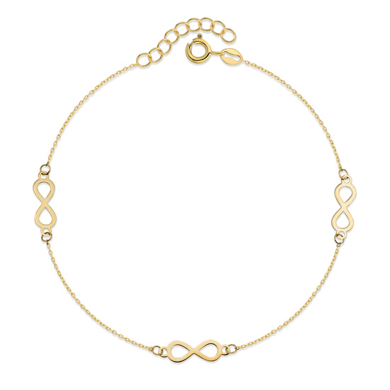 Złota bransoletka 585 nieskończoność 