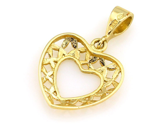 Ażurowe serduszko złote diamentowane