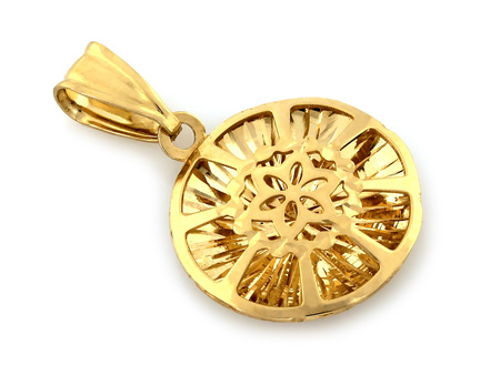 Zawieszka złota okrągła przestrzenna