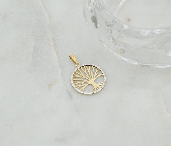 Złota zawieszka 375 - drzewko szczęścia