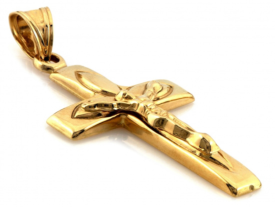 Zawieszka złoty wisiorek krzyżyk z wizerunkiem