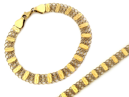 Bransoletka złota szeroka ażurowa