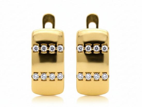 Złote kolczyki z cyrkoniami angielskie