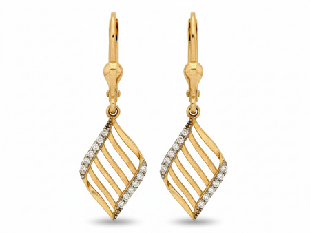 Kolczyki złote wiszące ażurowe