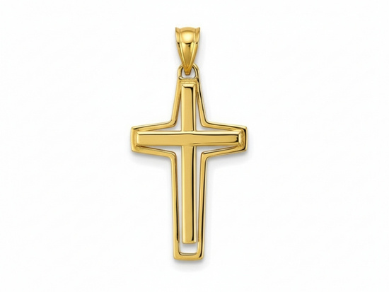 Złoty krzyżyk oryginalny trójwymiarowy