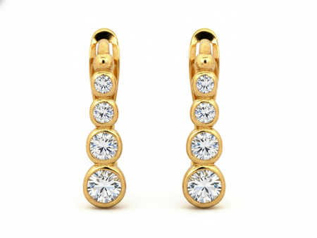 Kolczyki złote angielskie z cyrkoniami eleganckie subtelne