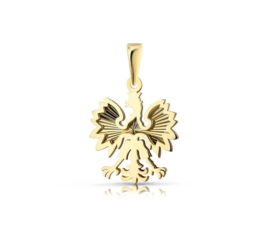 Złota zawieszka 585 patriotyczna - orzeł, godło Polski