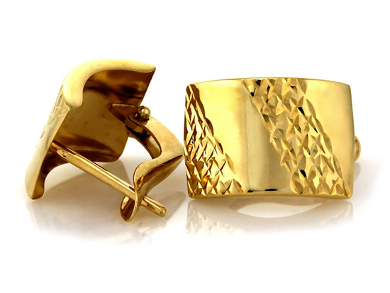 Kolczyki angielskie złote blaszki bez kamieni