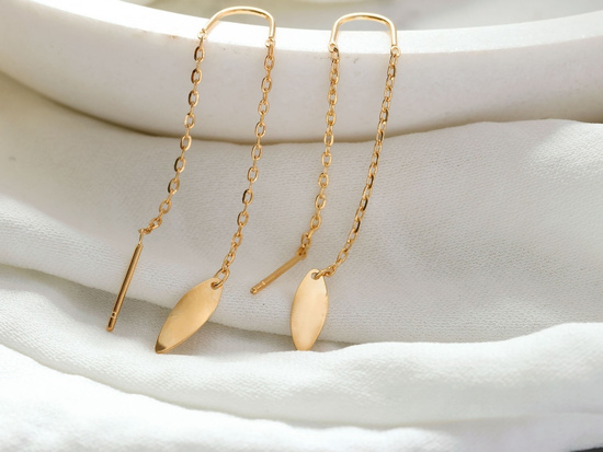 Kolczyki złote długie przeciągane