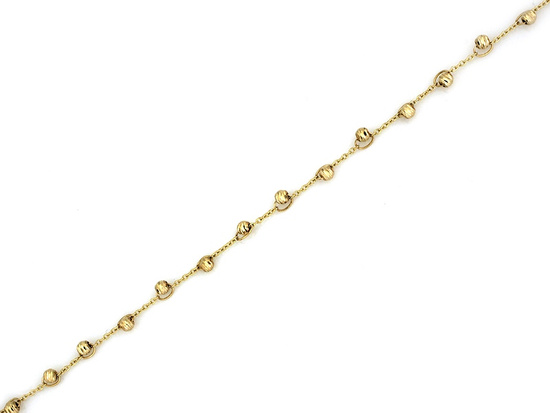 Delikatna złota bransoletka łańcuszkowa z kuleczkami