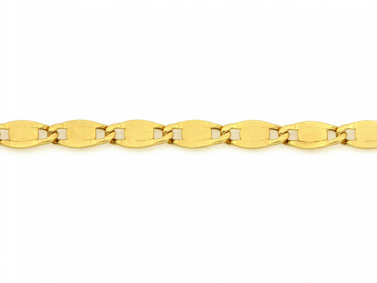 Złota bransoletka owalne blaszki