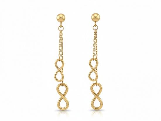 Kolczyki z dwiema wiszącymi nieskończonościami