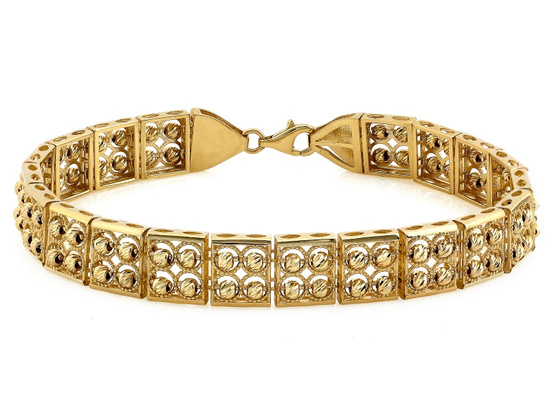 Złota bransoletka z kwadratowych ruchomych elementów