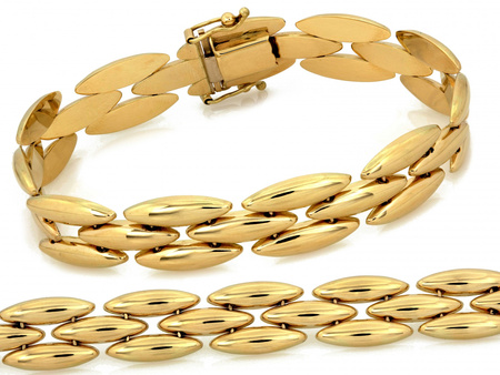 Bransoletka złota szeroka elementowa ruchoma