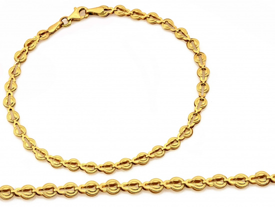 Bransoletka złota z ażurowych składanych elementów