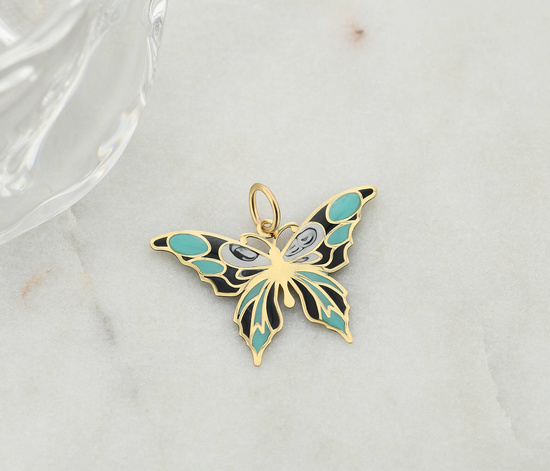Złota zawieszka 585 - motyl