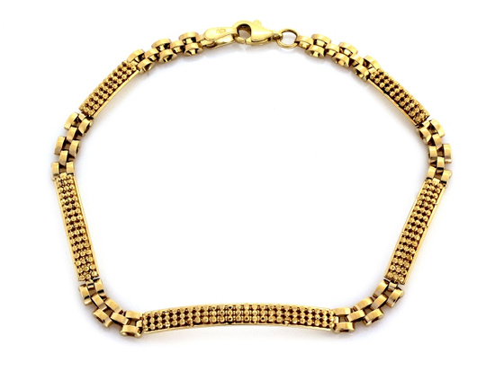 Złota bransoletka ze sztywnych elementów