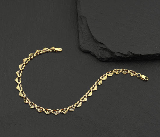 Złota bransoletka 375 serca