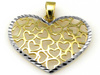 Przepiękne dwukolorowe serce złote ażurowe diamentowane