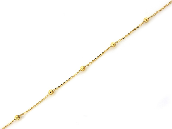 Bransoletka złota łańcuszkowa z kulkami