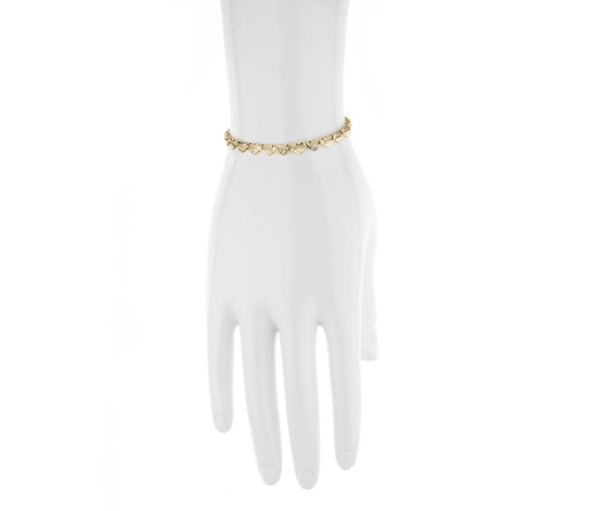 Złota bransoletka 375 serca