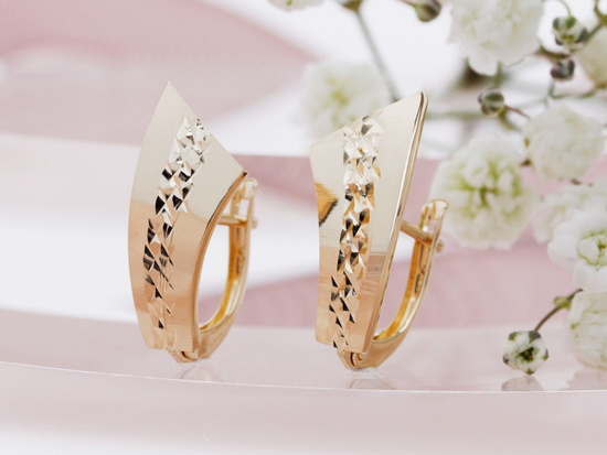 Złote kolczyki angielskie zapięcie eleganckie