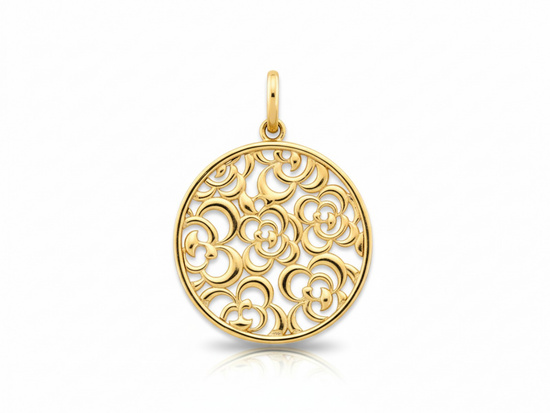 Zawieszka złota okrągła ażurowa