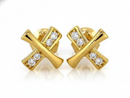 Kolczyki złoty X na sztyft