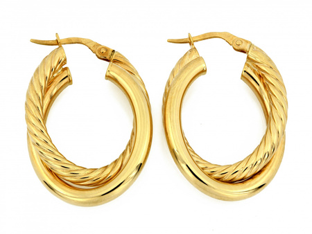 Kolczyki złote podwójne owalne