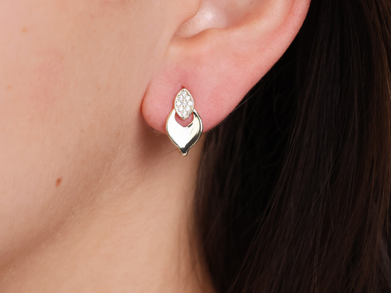 Kolczyki złote angielskie z cyrkoniami