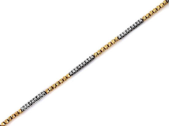 Złota bransoletka z kulkami i cyrkoniami