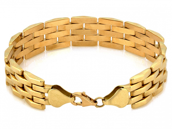 Szeroka złota bransoleta okazała z ruchomych części