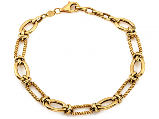 Złota bransoletka z dużych owalnych ogniw